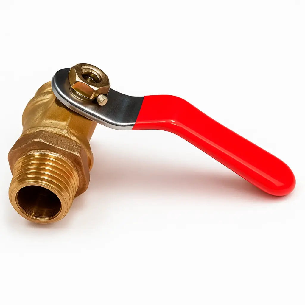 Llave salida macho / macho valvula de 1/4 para parihuelas con motor 6.5 acero y bronce Cont: 1 pieza Parazzini 25-76