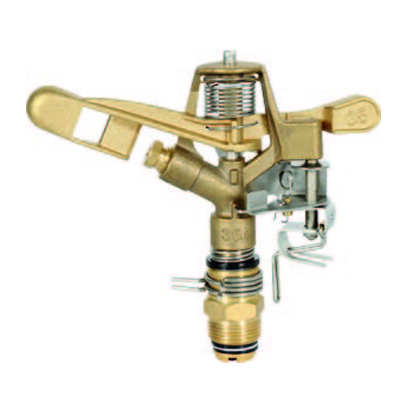 Aspersor de bronce entrada ¾" presion de trabajo de 2.0 a 5.0 bar flujo de 11.5 a 44.0 lpm (incluye boquillas) - 1 pieza Parazzini LM-9705