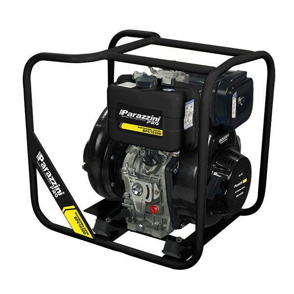 Motobomba 10 hp diesel centrifuga 3 pulg con arranque eléctrico y manual Parazzini BPC1030D