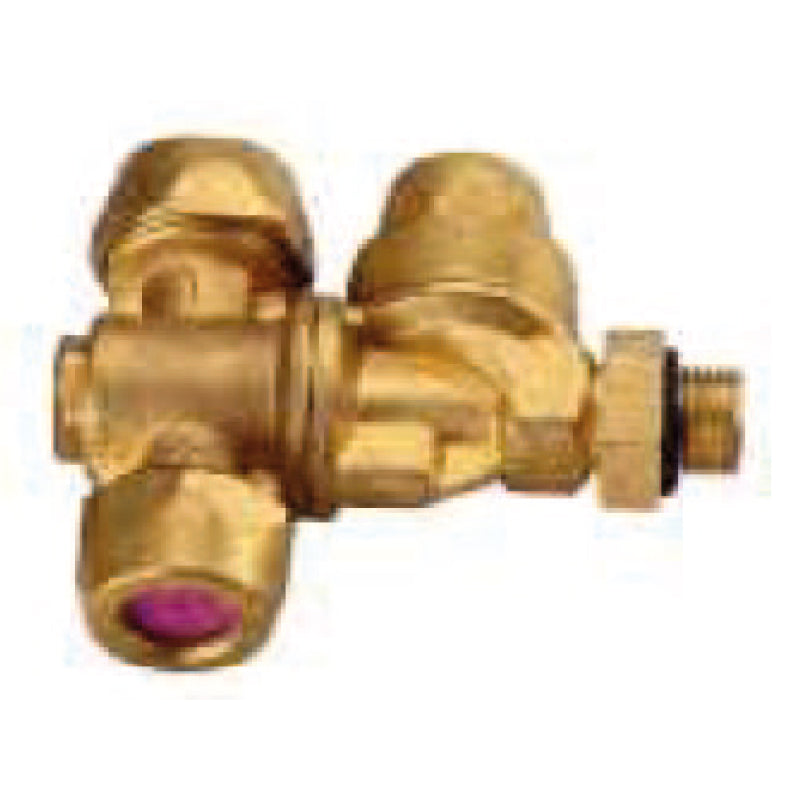 Cuerpo boquilla doble de bronce  2 salidas 40/50 bar rosca 1/4  plato ceramico 0.8 /1.2/1.5 mm  1 pzs Parazzini NH-102