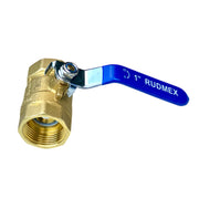 Válvula esfera roscada de bronce 400 WOG Marca RUDMEX FIG. 65R-2B de 1"