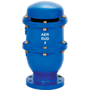 Válvula de admisión y expulsión de aire combinada en un mismo cuerpo con eliminadora de aire para agua residual 200 CWP Marca RUD FIG. AER de 8"