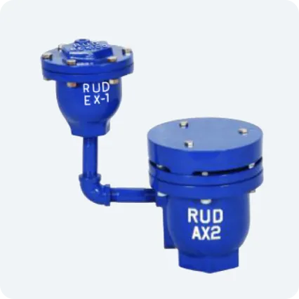 Válvula de admisión y expulsión de aire combinada con eliminadora de aire de hierro dúctil 250 CWP Marca RUD FIG. DAXDEX de 1/2"