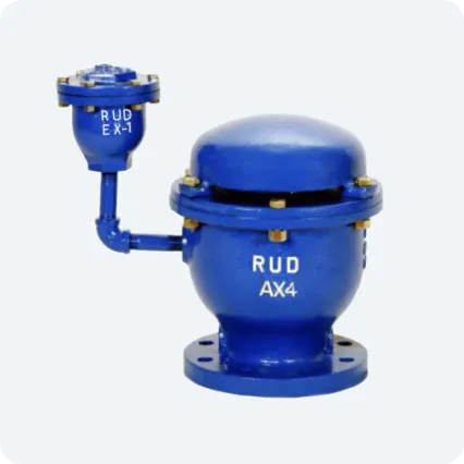 Válvula de admisión y expulsión de aire combinada con eliminadora de aire de hierro dúctil 250 CWP Marca RUD FIG. DAXDEX de 1"