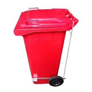 Bote polietileno alta densidad con tapas y ruedas 120 Lt Mod.  CLT 120 con pedal