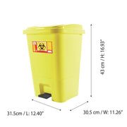 Cesto con pedal para residuos peligrosos biologico infeccioses Mod. SB 8513AM - Bioaplicaciones