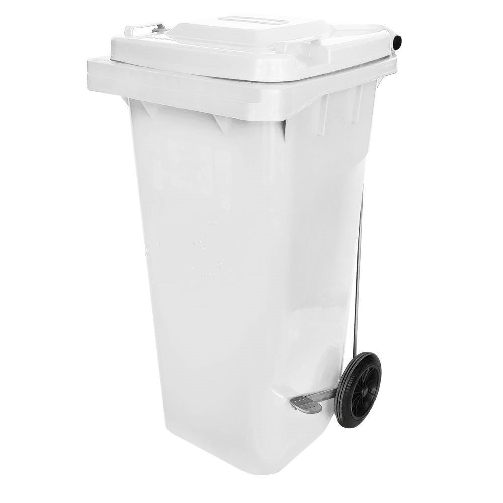 Bote polietileno alta densidad con tapas y ruedas 120 Lt Mod.  CLT 120 con pedal