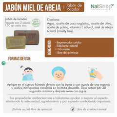 Jabón de miel de abeja - 2 piezas - 300g totales