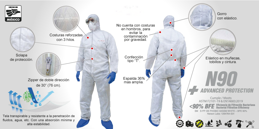 COVERALL DESECHABLE DIKEN - TRAJE DE AISLAMIENTO - Caja 15 piezas - Bioaplicaciones