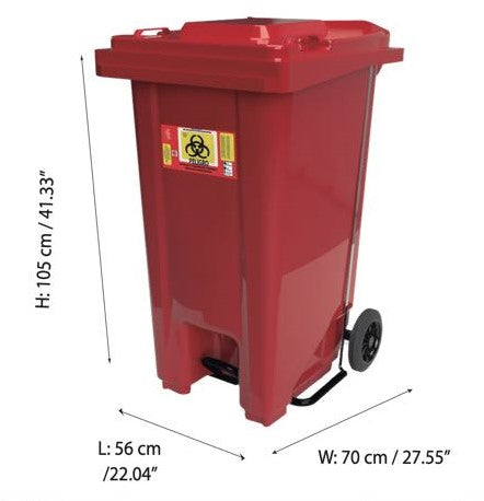 Cesto con pedal tapa y ruedas 240 Lt Mod. 8179 RPBI