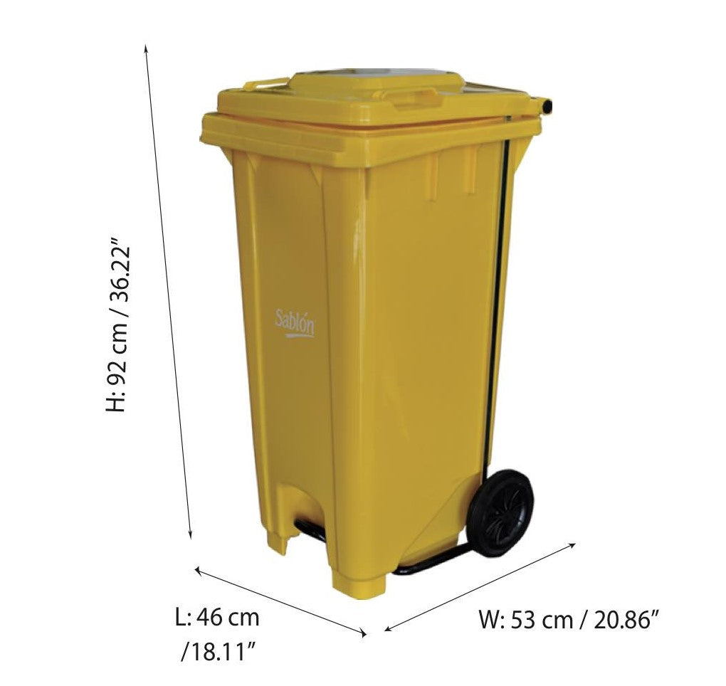 Cesto con pedal tapa y ruedas 120 Lt Mod. 8783 RPBI