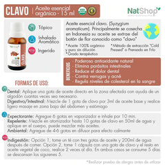 Aceite Clavo Orgánico 15ml