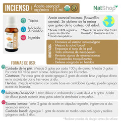 Aceite Incienso Orgánico 15ml