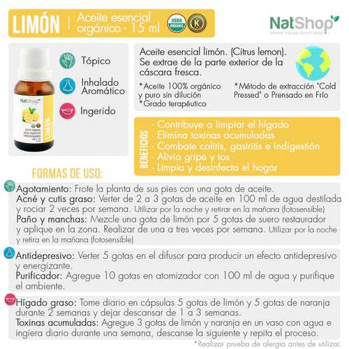 Aceite Limón Orgánico 15ml