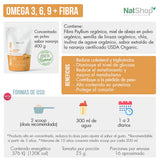 Fibra psyllium y Omega 3 vegetal - sabor naranja orgánica - 400g
