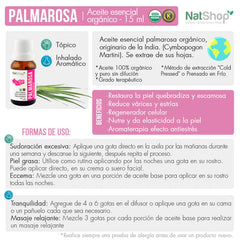 Aceite Palmarosa Orgánico 15ml