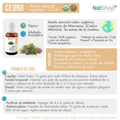 Aceite Cedro Orgánico 15ml